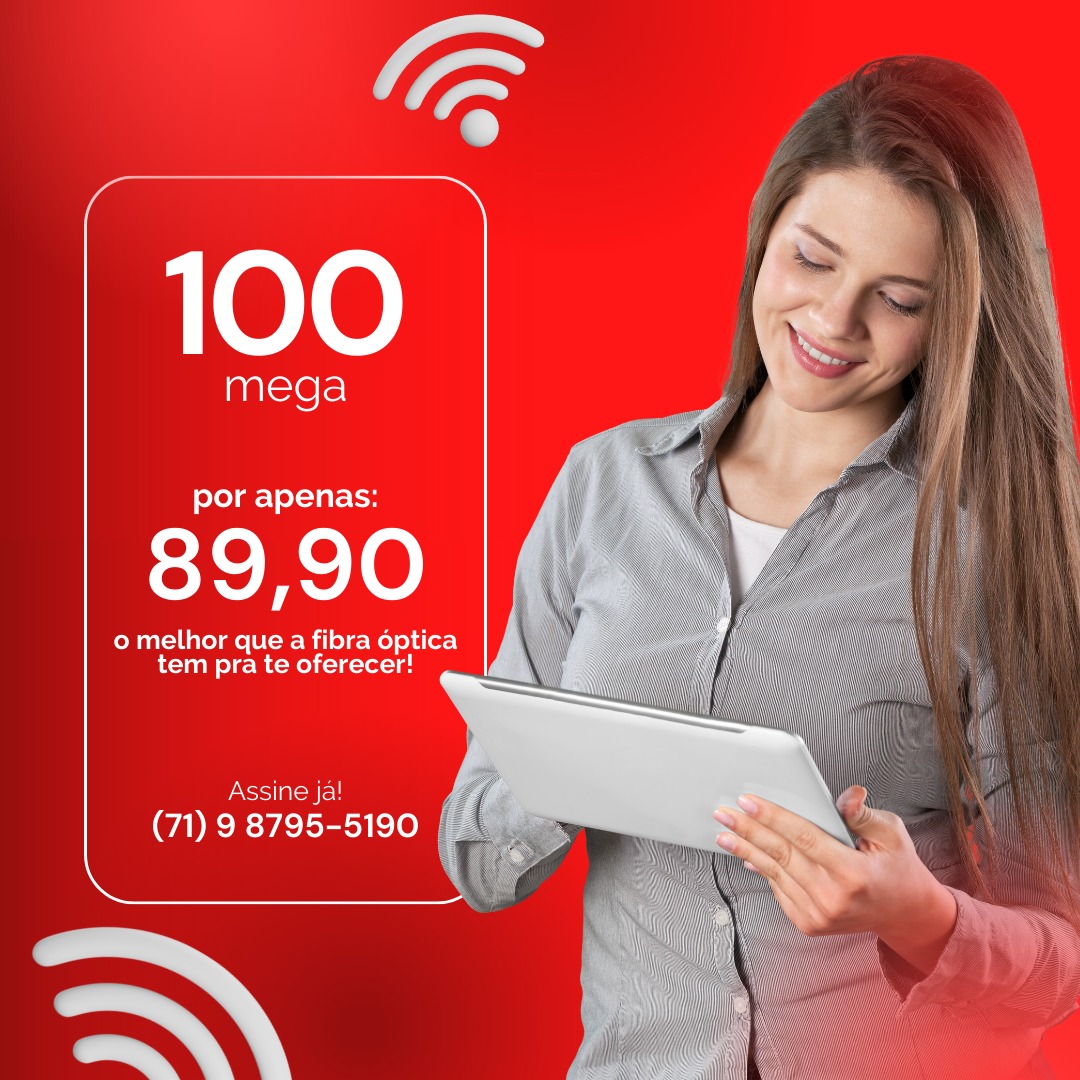 100 megas em fibra óptica